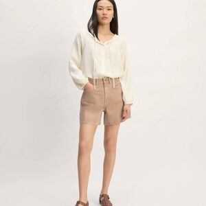 Everlane A-Line Denim Shorts Size 25R Mid Thigh Blue High Rise Casual Classic